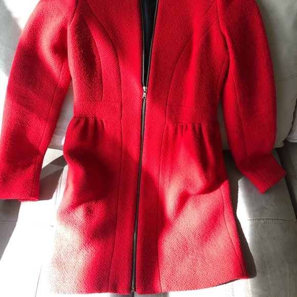 Zara Trafaluc Red Coat Size XS - Picture 6 of 6
